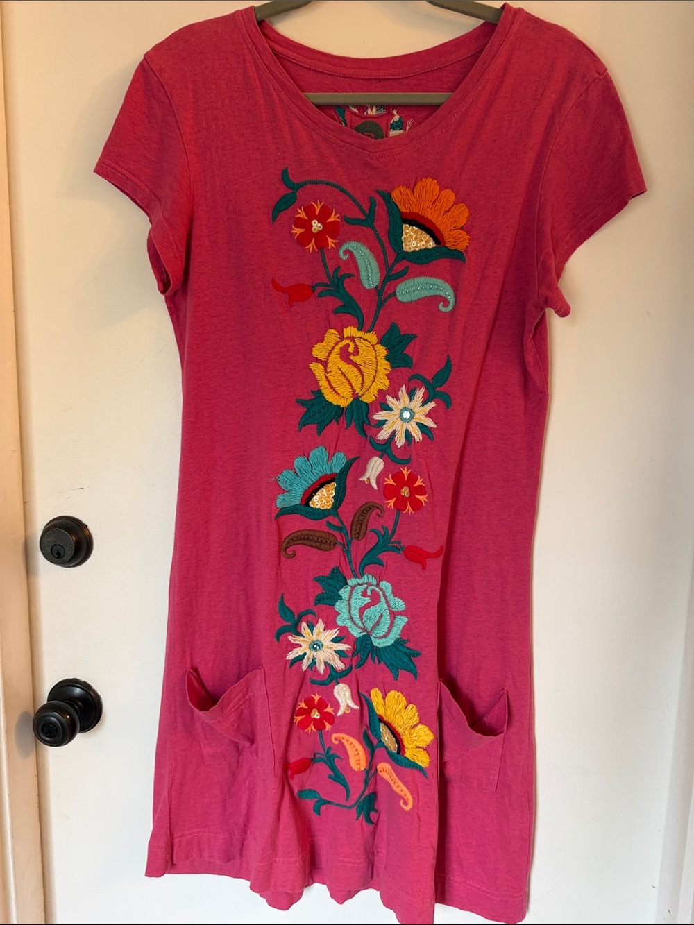 Double D Ranch Embroidered Dress pink small